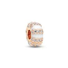 1 hạt charm kẹp pha lê sọc thanh lịch - Mạ vàng & bạc, hạt DIY để làm vòng tay và trang sức. - Nhiều màu - Xem 6