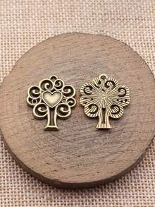 10pcs 23x20mm Hollow Out Heart Tree Pendant Pendant For DIY Jewelry Making Necklace Keychain Phone Chain Bracelet Making Accessories Handmade Craft Making Findings - Love Tree - View 4