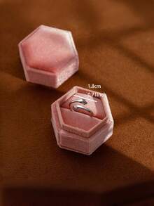 1枚女士温柔拥抱设计开口戒指，百搭简约通勤饰品，个性定制饰品，适合母亲节礼物和日常佩戴 - 白色 - 查看 3