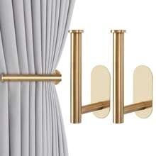 Bộ 2 móc giữ rèm tự dính, dây buộc rèm, móc kéo rèm không cần khoan, móc giữ rèm tự dính, giá đỡ rèm cho rèm cửa. - C - Xem 1