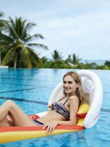 充气靠背躺椅，加厚充气漂浮床，新款加厚可折叠充气水上休闲椅，带网状漂浮床和游泳圈，男女通用漂浮椅和漂浮垫，适用于沙滩和游泳池，夏季游泳池漂浮椅和漂浮垫，必备沙滩装备 - 多款 - 查看 5