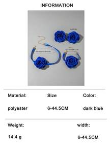 imoli Bộ 3 món phong cách Bohemian bằng polyester, gồm bông tai, vòng tay và dây chuyền hình hoa hồng 3D, món quà tuyệt đẹp dành cho phụ nữ đi nghỉ mát ở bãi biển. - Nhiều màu - Xem 13