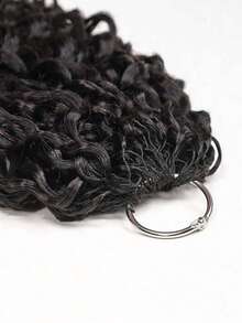 1包/50克缅甸卷发真人钩编接发，雷米真人发羽毛线波西米亚钩编辫子，缅甸卷发无缝女士微型预环奇迹结接发 - Natural Black - 查看 7
