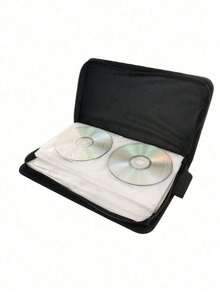 1PC 80pcs Portable Disc Storage Bag,CD/DVD Storage Organizer, Media Carrying Case,Blu Ray Disc Storage Bag Carry Case Holder Bag Leather Wallet Black Storage Ring Binder,CD Storage Car CD Bag Protective Cover Storage Bag,Large Capacity Hard Plastic DVD Case Portable Zipper Compact Disk Case / Holder Storage Disc For Car Home Travel - A - View 6