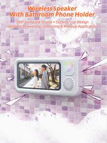 1个无线蓝牙防水浴室手机壳，带可伸缩可调节支架，蓝牙音箱，可用于淋浴和观看视频 - 查看 2