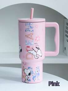 SNOOPY 1个900毫升大容量水瓶，户外便携式保温水瓶，不锈钢车载杯，咖啡杯，高品质不锈钢吸管杯，茶杯，30盎司 - 彩色 - 查看 16
