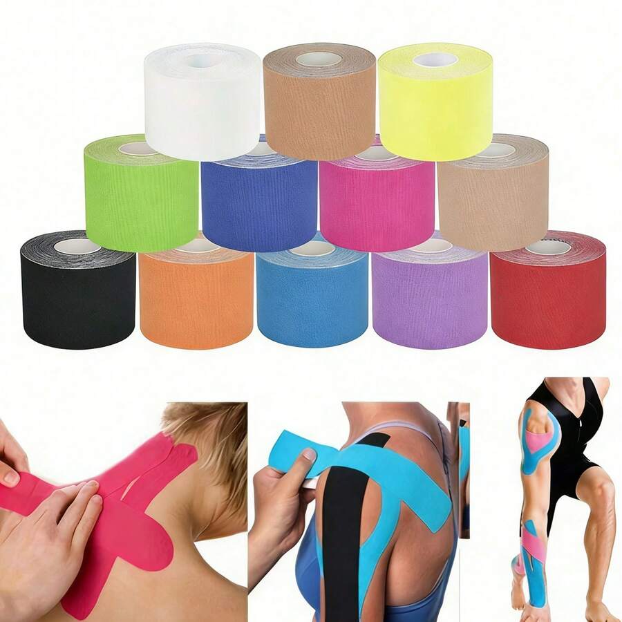 1 Roll/Muscle Tape Elastic Bandage, Chest Lift Tape, Knee/Elbow Protective Pad, Fitness Protection Equipment, Sports Tape - Multicolor - View 1