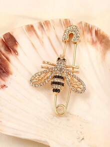 1pc Rhinestone Bee Brooch Pin, Cute Sweater Decoration Jewelry For Women - Bee Shape - View 6