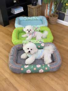 Breathable Pet Bed Suitable For Small & Medium Dogs/Cats, Cute Floral Print Washable Dog House, Soft Plush Soothing Type Dog Bed With Non-Slip Bottom, Comfortable Pet Cat Dog Bed For All Seasons - Multicolor - View 5