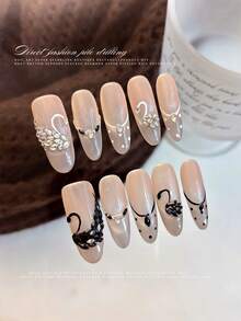 50 pièces Décorations pour Nail Art, Cygne noir et blanc en zircone cubique, Mini Strass à fond plat en forme de larme, Fournitures pour Nail Art DIY - Multicolore - Voir 8