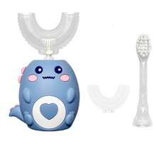 Dinosaur Electric Toothbrush,U-Shaped Electric Toothbrush,Includes 2 Replacement Brushes + 1 Straight-Handle Brush,Cartoon Toothbrush,Smart Electric Toothbrush,Suitable For Teeth Cleaning,Comprehensive CoverageAnd Effective Teeth Cleaning,150mAh - Dinosaur Heart Design - View 9