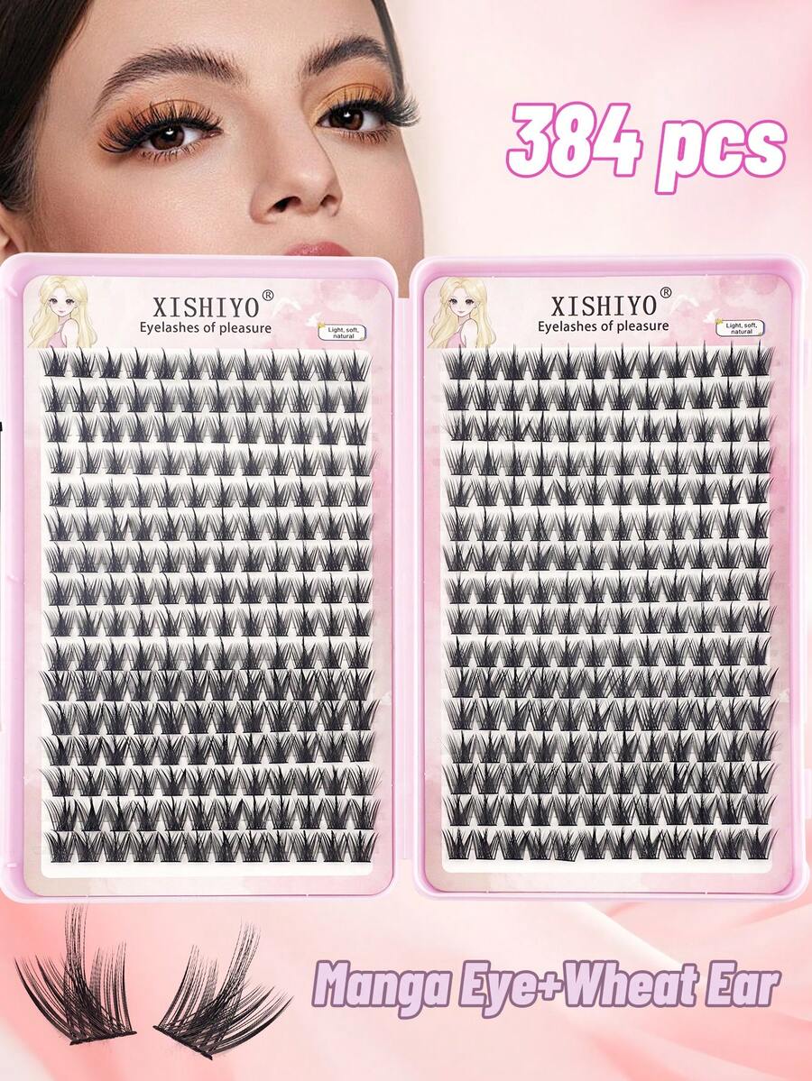 DIY Lash Extensions Book 384PCS Individual Lashes Clusters D Curl Lash Clusters Eyelash Extension At Home False Eyelashes Lash Clusters, Eyelash Clusters, Individual Eyelashes, Lashes, Fake Lashes - View 1