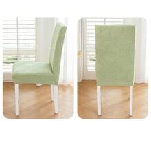 弹性弹力餐椅套 长款提花椅垫套 防水座椅套 椅子保护套 - 彩色 - 查看 4