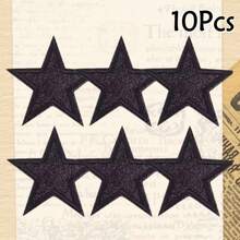 4pcs Shiny Silver Star Embroidered Patches, Iron-On/Sew-On, Suitable For Jackets, T-Shirts, Hats, Backpacks, Jeans, DIY Fashion Apparel Accessories - Multicolor - View 20