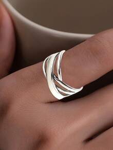 1pc Fashion Women's Ring, Suitable As Valentine's Day Gift, Wedding Anniversary Party Accessory - 2# - View 3