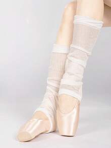 1/3/6 双装女士马镫式腿套，超薄透气叠层学院风芭蕾拉丁舞腿套，多功能修身及膝腿套，时尚简约设计，适合春夏穿着 - 彩色 - 查看 7