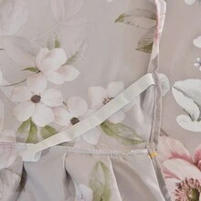 3pcs Minimalist Modern Floral Pattern Double Ruffle Bed Skirt Set, Bedroom Bedding (1 Bed Skirt, 2 Pillowcases, No Inner Core) - Dusty Purple - View 10