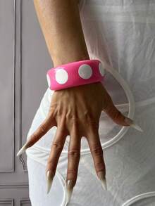 3pcs Unique Cuff Bracelets,Resin Bangles,Wide Bangles,Big Chunky Bracelet,Multi-Color Mixed Bracelet Set,Luxury And Elegant Style For Her - Multicolor - View 9