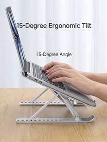 Foldable Height Adjustable Laptop Stand With Cooling Pad, Suitable For Phones, Books, Ergonomic Design, Anti-Slip Rubber Pads, Suitable For Home, Office, Travel, Bedside, Portable Multi-Functional Laptop And Tablet Stand, Foldable And Easy To Store - Multicolor - View 7