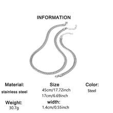 两件套不锈钢项链套装，蛇骨链元素，简约奢华金色精致女士日常通勤/派对/情人节礼物首饰 - 項鍊+手鍊 - 查看 11