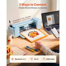 Vinyl Cutting Machine, 12 In, Button-Controlled Vinyl Cutter, 5000+ Built-In Design Resources, Compatible With Mac, Windows, Android And IOS, For Creating Customized Crafts Cards, Home Decor - Single item: Button - 查看 11