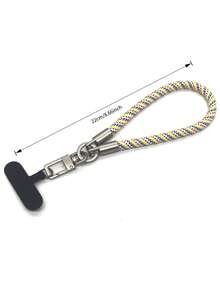 8mm Thick Braided Phone Wrist Strap, Anti-Lost Lanyard With Metal Clip - Orange - View 5