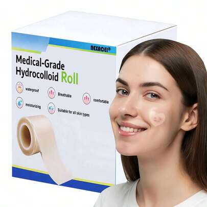 1 Roll Hydrogel Wound Dressing, Large Size Hydrogel Patch With Self-Adhesive, Super Absorbent, Flexible & Waterproof, Customizable Size, Essential For First Aid Kit, 5*300cm