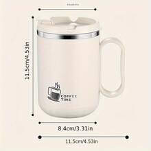 YEIUIEFI 304 Stainless Steel Coffee Cup, 16.91 Ounces, Leak-Proof Double-Wall Insulated Travel Mug, With Dual Spout, Spill-Proof Lid, And Ergonomic Handle, Portable Insulated Cup, Suitable For Hot/Cold Drinks, Office, Home, Commuting - Durable And Easy-To-Clean Design, Perfect For Coffee, Tea, Coffee Lover Gifts, Unique Coffee Cup, Fun Coffee Cup, Coffee Mug, Coffee Cup - Gray - View 2