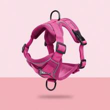 1pc New Adjustable Dog Harness Leash, Escape Proof Pet Chest Strap For Dogs And Cats - Hot Pink - View 4