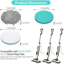 S7001 Upgraded Steam&Scrub Mop Pads For Shrak,S8201 S8001 S7000 S7201 S7000AMZ S7005 S7020 S7001C All-In-One Hard Floor Steam Mop (6Green-Without Snap Fastener) - 6白 - 查看 2