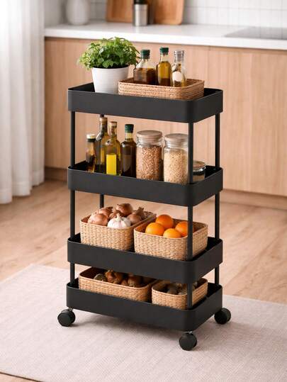Carrito de Almacenamiento 3 Niveles Grande con Ruedas | Organizador Deslizable Multiusos para Cocina, Baño y Hogar | Resistente y Fácil de Mover