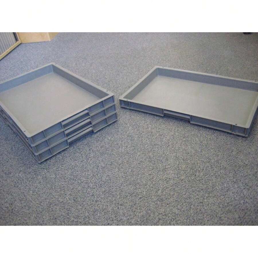 5 Grey Plastic Storage Removal Crates Box Container 8L - View 1