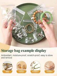 10-Piece Matte Textured Jewelry Storage Pouch Set - Clear 8x8cm Zippered Organizer Bags For Earrings, Bracelets, Necklaces & Travel Accessories, Reusable Portable Dustproof Case For Daily Use, Gifting, Parties & Closet Organization, For Fashion Lovers, Travelers & Collectors - Trong sáng - Xem 8