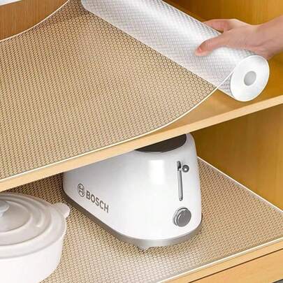 1 Roll Cabinet Liner, Suitable For Cabinets, Drawers And Refrigerators, Easy To Clean, Waterproof, Oil-Proof, Moisture-Proof, Dust-Proof, Kitchen Countertop Mat, Furniture Cabinet Drawer Organizer, Home Decor, Party And Christmas Storage