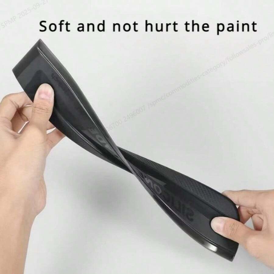 1pc Silicone Car Squeegee, Soft Rubber Surface Fits Tightly To Glass, No Damage To Car Paint Or Glass, Ergonomic Handle, Streak-Free Drying And Cleaning Tool For Car Windows, Winter Water Removal Car Care Essential - 1pc Car Wash Wiper - View 1