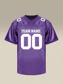 The Ultimate Personalized Gift For Men: Classic Football Shirt With Custom Name/Number, Premium Fabric For Dad's Weekend Matches. - Purple - View 3