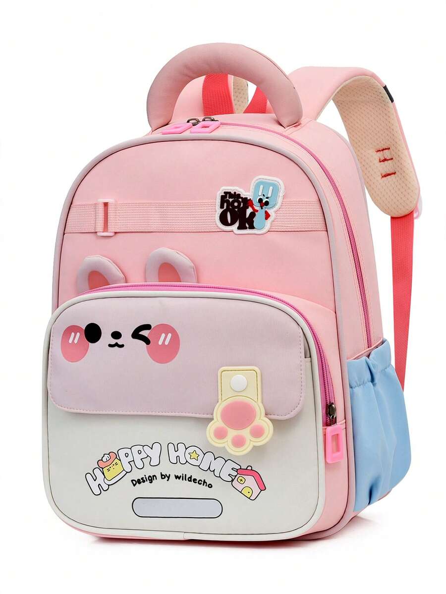 Cute Bear Pattern Student Backpack, Elementary School Backpack, Wear-Resistant Schoolbag