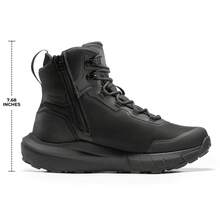 Men's Tactical Hiking Boots Lightweight, Cushioned Sole For All-Day Comfort, Side Zipper For Easy On/Off, Motorcycle Combat-Style, Military-Inspired, 8-Inch Boots With Arch Support – Terrascope - 黑色 - 查看 9