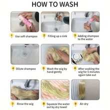 Tóc giả đen dài 24 inch với highlight đỏ và mái bằng - Tóc tổng hợp dài, xoăn, chịu nhiệt, mũ lưới hoa hồng | Kiểu dáng thanh lịch cho Halloween, Giáng sinh, Năm mới, tiệc tùng, cosplay và quà tặng - màu đen - Xem 6