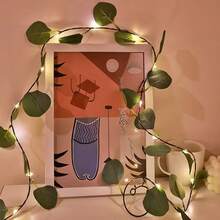 1pc Artificial Eucalyptus Rattan LED String Lights, Floral Wreath Fairy Lights, Suitable For Valentine's Day, Wedding, Mother's Day, Home, Party Indoor Decor Lighting - Warm Color - View 7