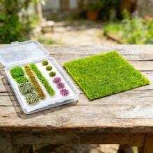 Miniature Static Grass Tufts & Flower Clumps Set For Model Train Diorama, 15x15cm (5.91x5.91in) Artificial Lawn + 1 Box Assorted Color Flower Bushes Kit For Wargaming Terrain, Micro Landscape, Dollhouse Garden, DIY Craft Scenery Building Supplies - Multicolor - View 14