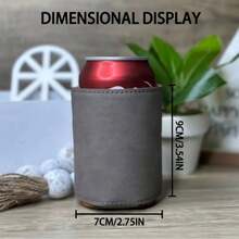 Customized Leather Cup Sleeve, Personalized Pattern, Fashionable Personalized Cup Sleeve, Protect Your Water Bottle, Premium Leather Material, Multiple Color Options, Personalized Custom Letters - Multicolor - View 3