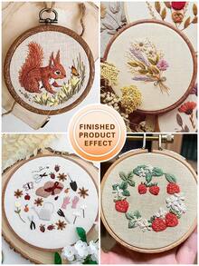 Bộ 2 miếng vải thêu thủ công DIY màu trắng/kaki/đen, vải thêu cao cấp, mềm mại, sạch sẽ, ít tạp chất, chỉ thêu đều, hoàn thiện đẹp mắt. - A - Xem 11