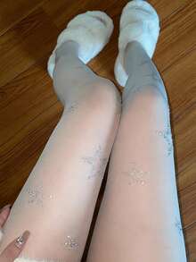 Shiny Rhinestone Star Transparent Pantyhose, Stretchy Anti-Snag Sexy Slimming Tights For Spring/Summer - Multicolor - View 5
