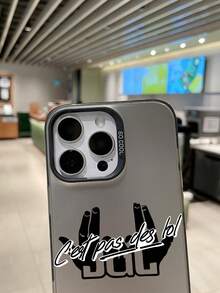 Street Hip-Hop Gesture Symbol Rapper JuL C'est Pas Des Lol Print Daily Use Black Phone Case, Shockproof Matte Back, Full Coverage Hard Protective Shell For Samsung Galaxy, Compatible With IPhone Case & Galaxy Case, Phone Case For 17 / 17 Air / 17 Pro / 17 Pro Max, Galaxy S25 / A56 5G / A55 5G / A36 / A16, Compatible With IPhone 18 Pro, Compatible With IPhone 18 Pro Max - Black - View 7