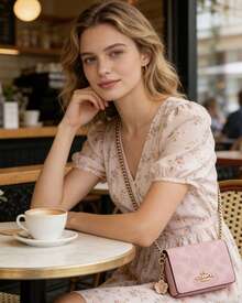 Coach Chain 7 Mini Crossbody Bag For Women Small Satchel Purses With Chain Strap Flap Shoulder Bag - Pink - View 2