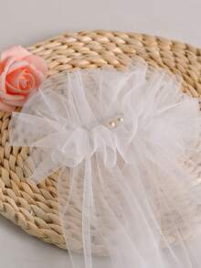 1 对白色薄纱新娘袖口，适合花园婚礼、蜜月写真、派对仪式等场合，多功能弹性设计 - 彩色 - 查看 5