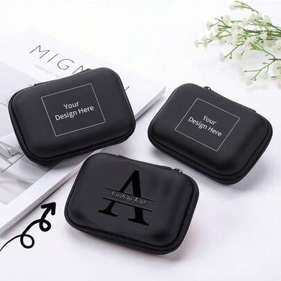 DIY个性化定制防摔数据线收纳袋，便携式收纳袋，可收纳手机充电器、耳机、数据线、U盘、存储卡、游戏卡等，小巧整洁，方便携带，可定制图案、照片、签名