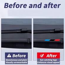 2pcs Blue Or Red Car Windshield Wiper Stickers | Auto Decorative Decals, Car Body Scratch Protection Cover, Self-Adhesive Vinyl Material, Matte Finish - 2pcs - View 8