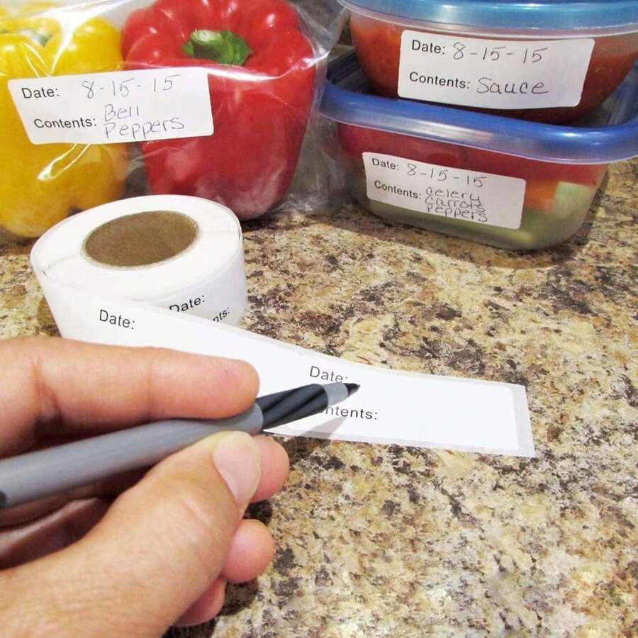 125 Sheets/Rol Food Labels, Suitable For Refigerators Jam Jars, And Food Storage, Paper Name Labels, Category Labels, Price Labels, Numbered Category Labels - White - View 1